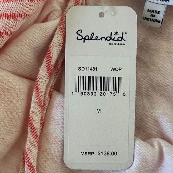 Splendid Striped Halter Pink Linen Blend Mini Popover Dress Sz M Sleeveless NWT - Picture 8 of 11